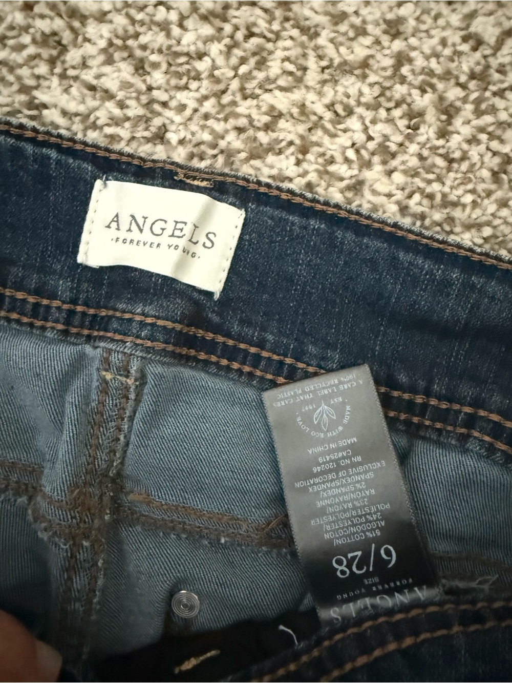 Angels Women's Skinny Jeans in Dark Blue Denim